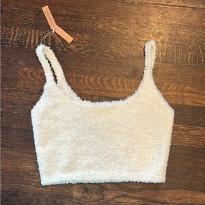 Skims White Cozy Tank Top